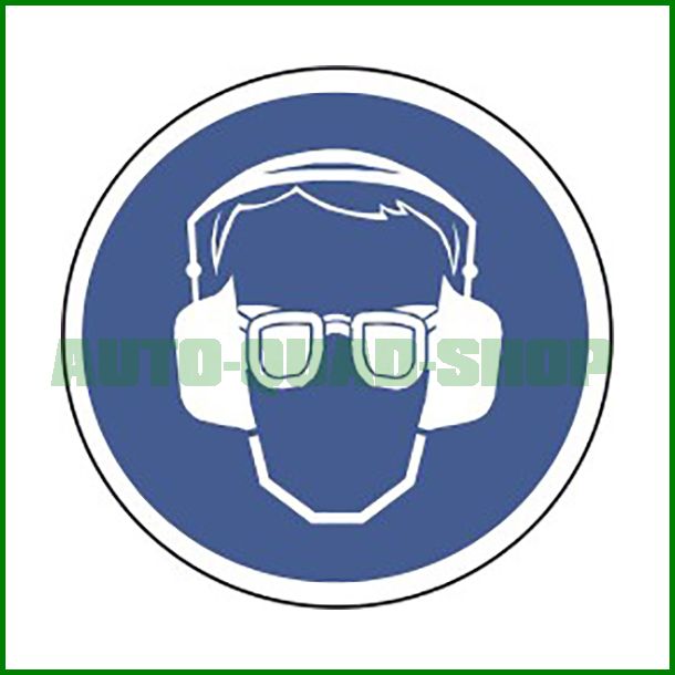Gebotszeichen "Gehör- und Augenschutz benutzen - Makra