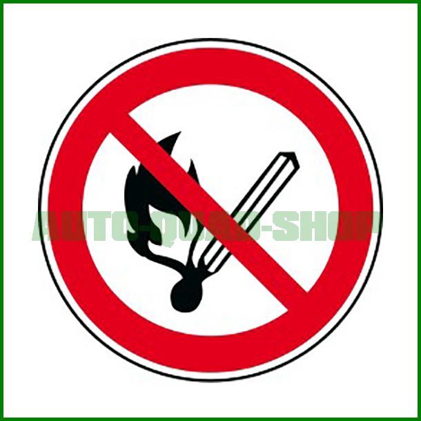 Verbotszeichen "Feuer, offenes Licht und Rauchen verboten" - Makra