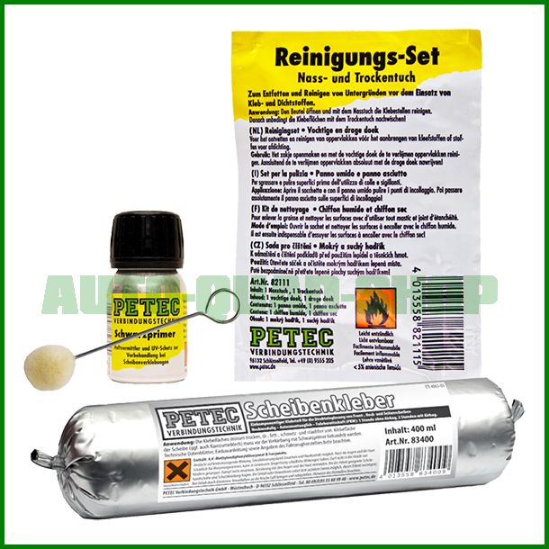 Scheibenkleber-Set-400ml-Schlauchbeutel-Petec Scheibenkleber - Set - Schlauchbeutel - Petec